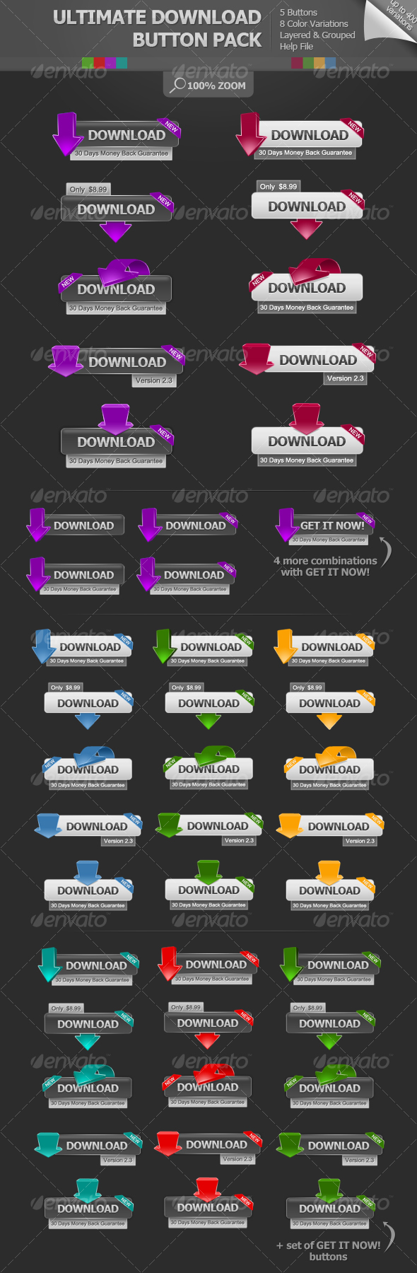 Ultimate Download Button Pack - Web Elements