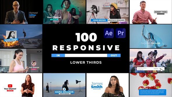 Responsive Lower Thirds - VideoHive 32553898