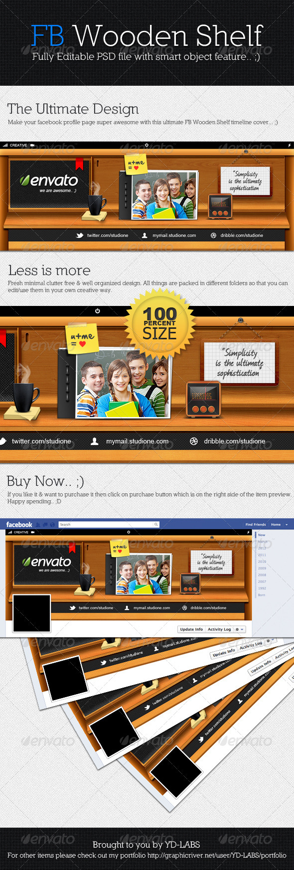 Facebook Wooden Shelf - Facebook Timeline Covers Social Media