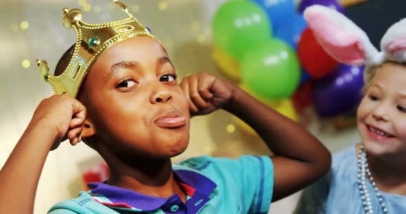 Kids having fun during birthday party 4k alt