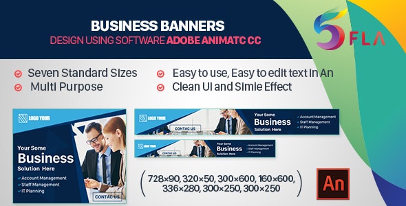 Business Banners HTML5 - 7 Sizes (Animate CC)