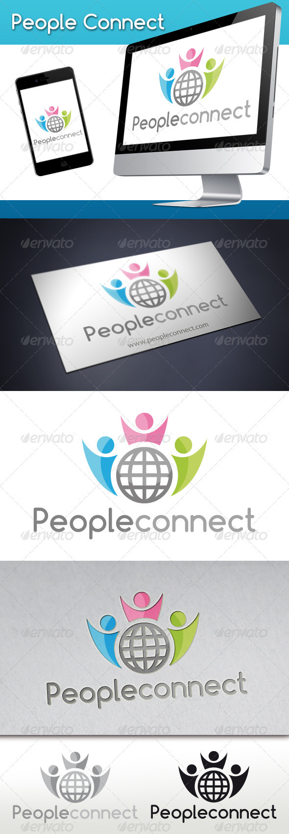 People Connect Logo - Humans Logo Templates