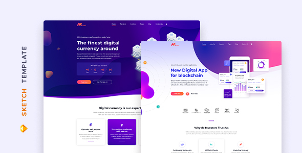 Moneer – Cryptocurrency Template for Sketch