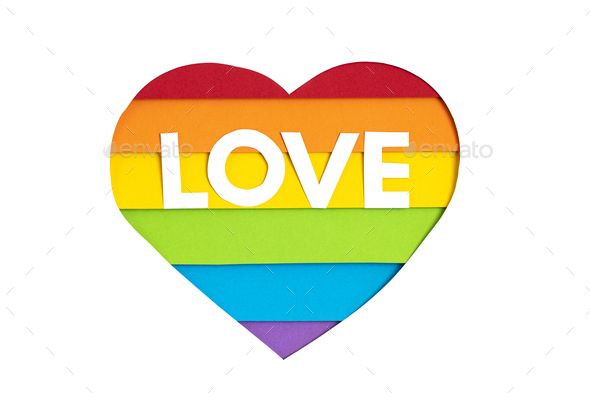 gay pride logo love heart
