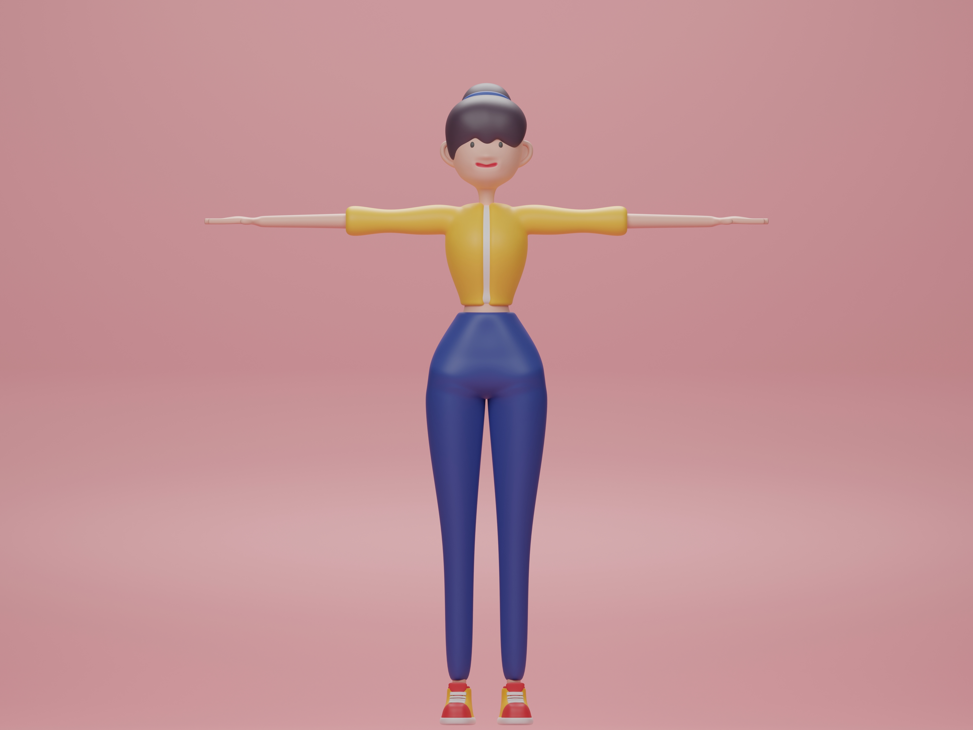 female cartoon characters base mesh by LookjeabCG | 3DOcean