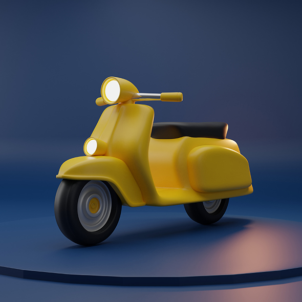 Scooter Cartoon 3D - 3Docean 32610162