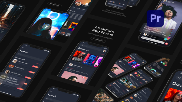Mobile App Promo Instagram Stories for Premiere Pro