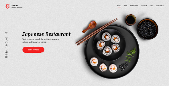 Sakura - Restaurant Adobe Muse Template