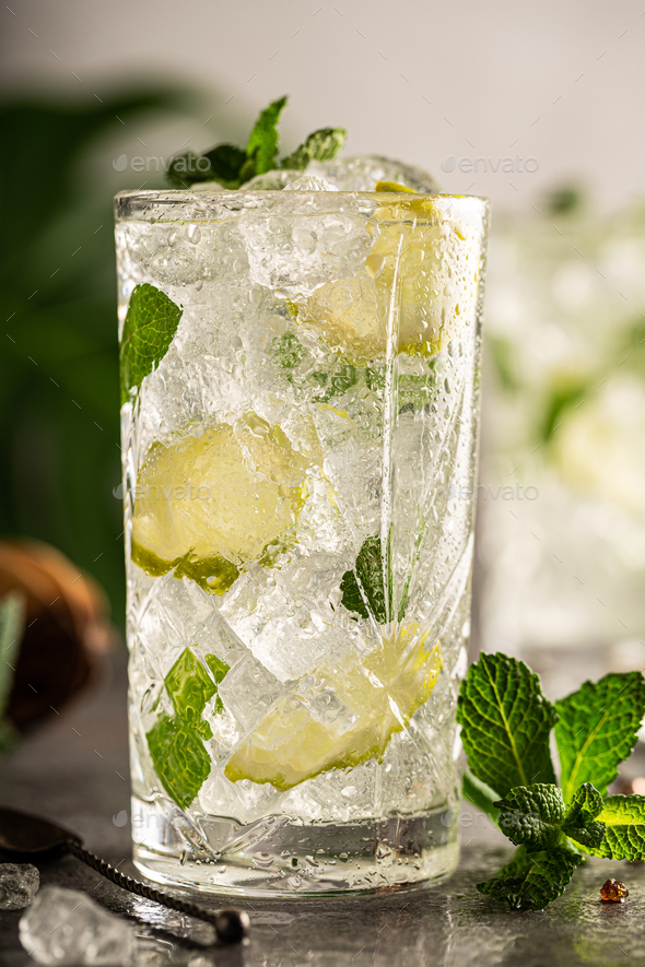 Refreshing summer homemade cocktail - Stock Photo - Images