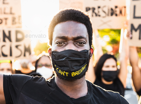 Black lives matter activist movement protesting against racism and fighting for equality - Stock Photo - Images
