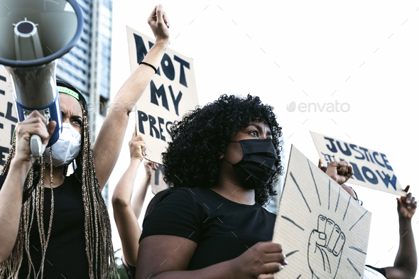 Activist movement protesting against racism and fighting for equality - Stock Photo - Images