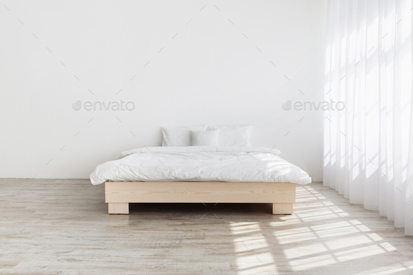 Simple minimalist house design, mockup for ad, blog about interior. Real photo