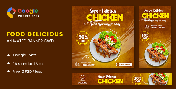 Food Chicken Animated Banner GWD