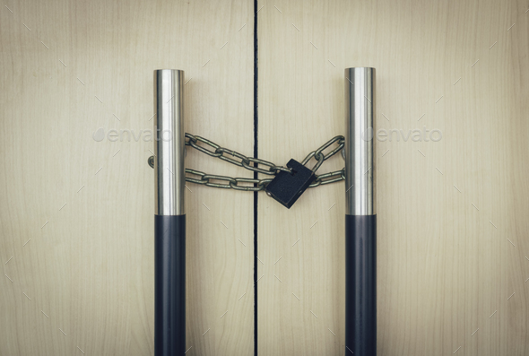 Lock chain at door.