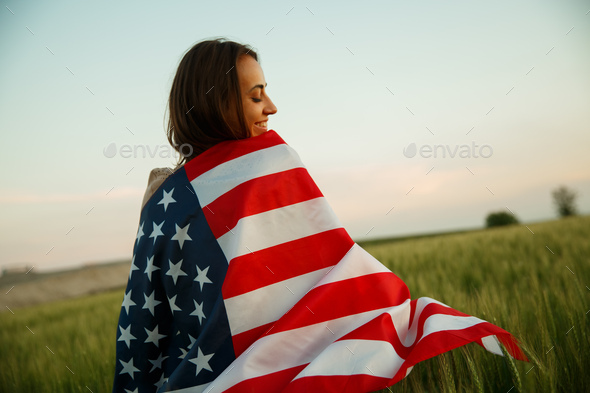 4th of July. USA independence day celebrating with national American flag - Stock Photo - Images
