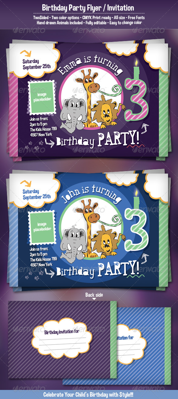 Birthday Party Flyer / Invitation - Holidays Events