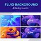 Fluid background with 3d fluid shape, ball, and shiny effect