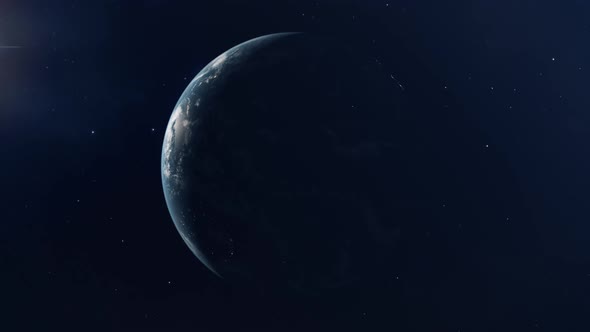 Realistic Earth Orbiting Around the Sun Looped