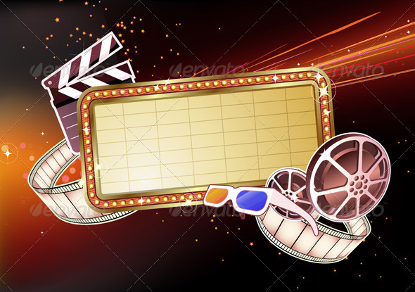 Movie marque sign - Borders Decorative