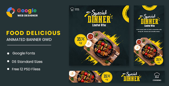 Food Dinner Animated Banner GWD