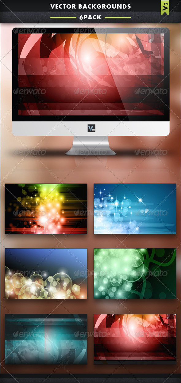 6 Pack - Vector Backgrounds V2 - Backgrounds Decorative