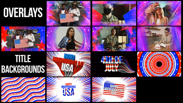 USA Title Backgrounds & Overlays