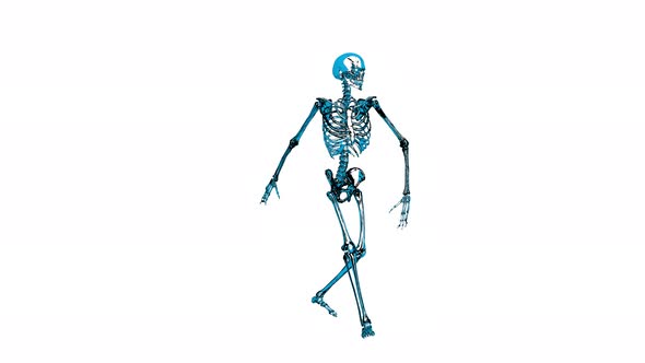 Blue Skeleton Walking