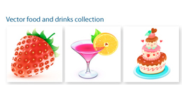 Vector food and drinks