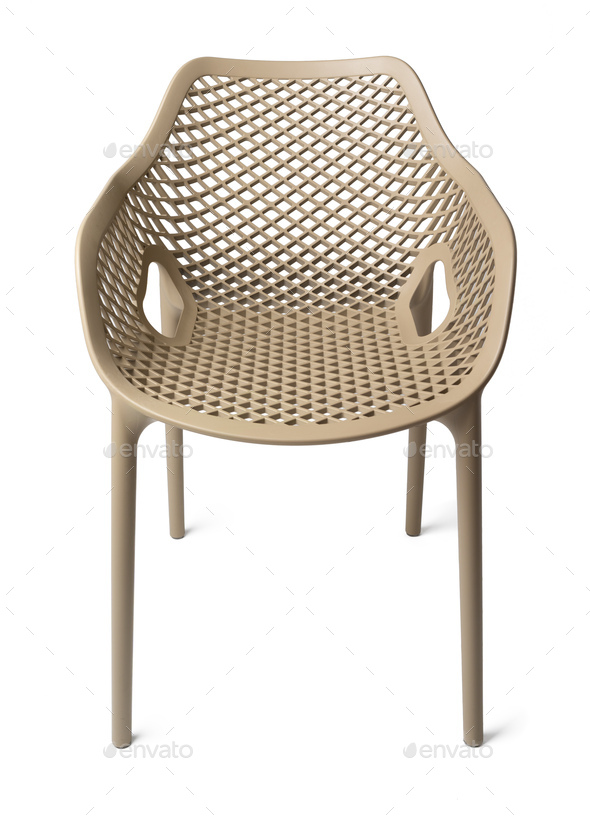 One garden chair isolated on white background Stock Photo by FabrikaPhoto