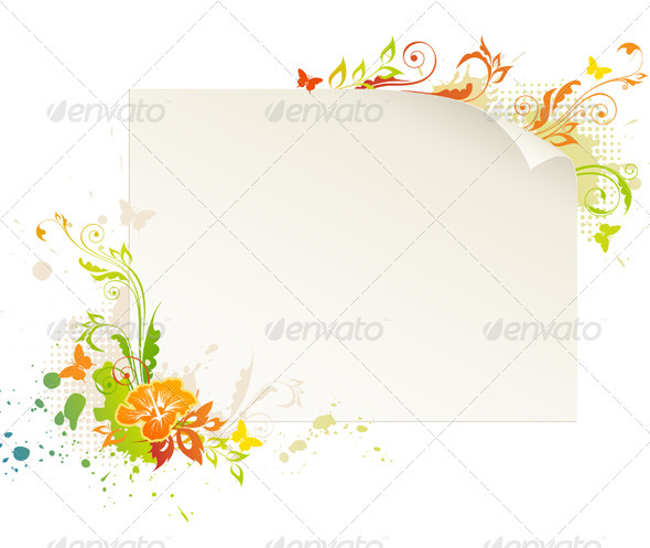 Paper with Flower - Backgrounds Decorative