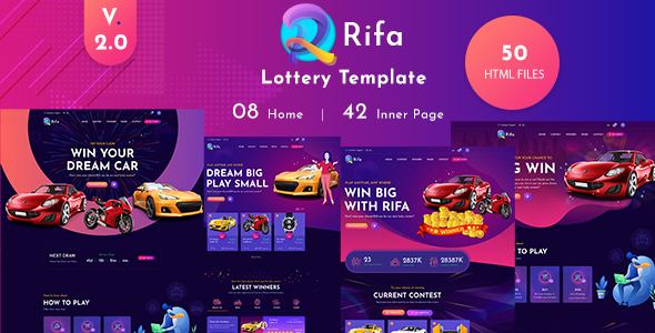 Rifa - Online Lotto & Lottery React NextJS Template by pixelaxis