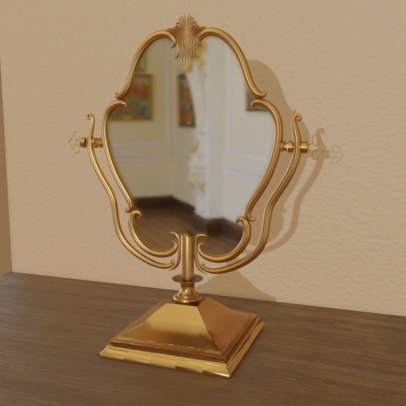 Baroque Oval Mirror - 3Docean 32719794