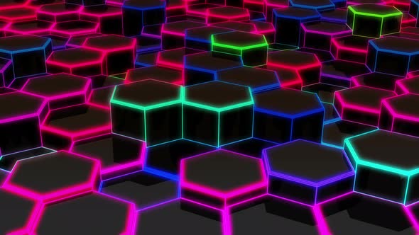 Hexagon Edge Neon 4k alt