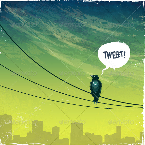 Bird on wire - Vectors