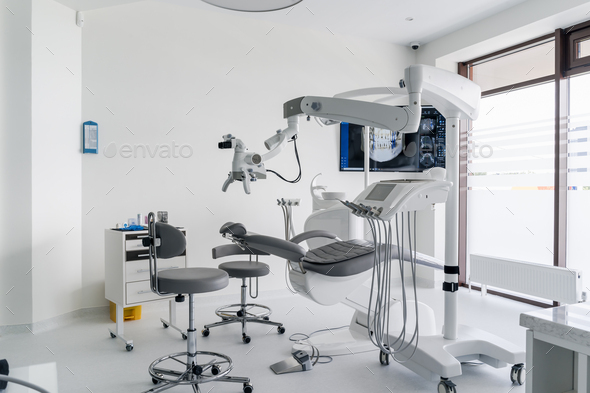 Dental chair and other accessories during Modern dental practice