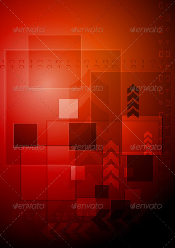 Dark red hi-tech design - Technology Conceptual