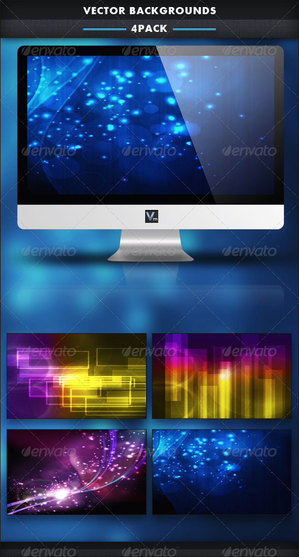 4 Pack - Vector Backgrounds - Backgrounds Decorative