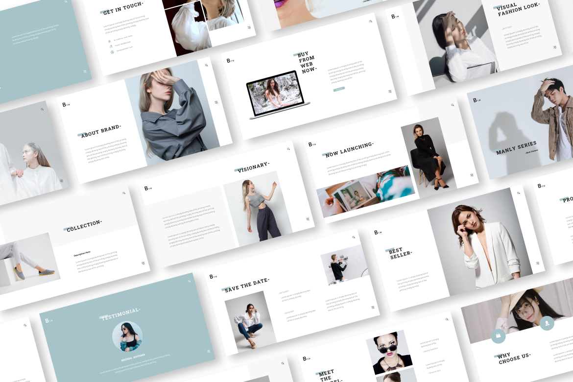 Guiline - Fashion Lookbook Google Slides Presentation Template by elmous