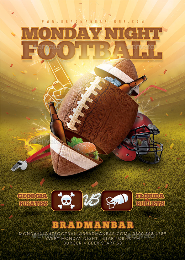 Special Football Night Flyer, Print Templates 