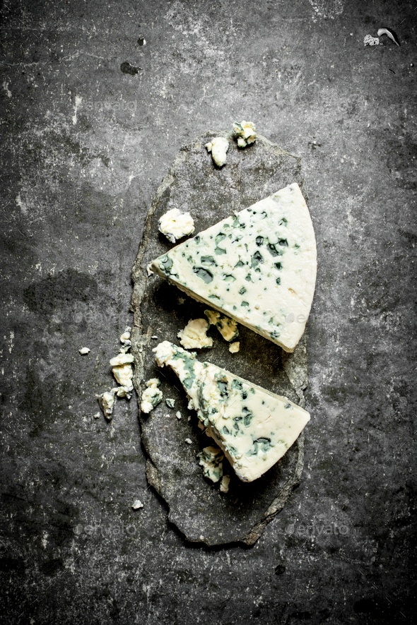 piece of French blue cheese . Stock Photo by Artem_ka | PhotoDune