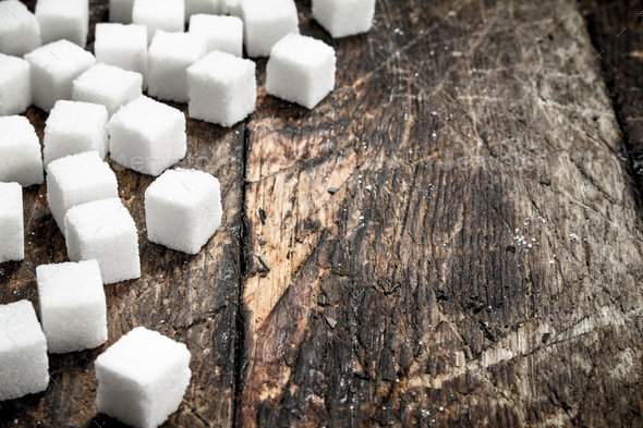 Refined cubes sugar. - Stock Photo - Images