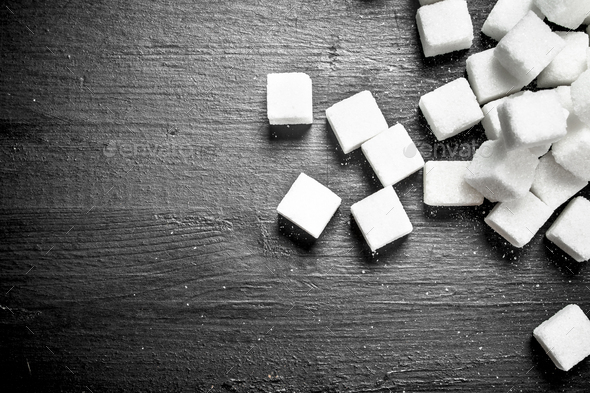Refined sugar cubes. - Stock Photo - Images