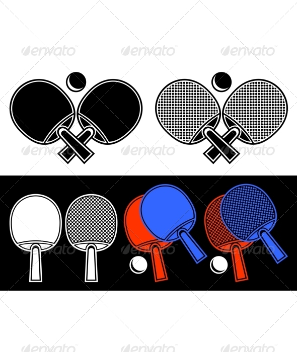 Rackets for table tennis. - Sports/Activity Conceptual