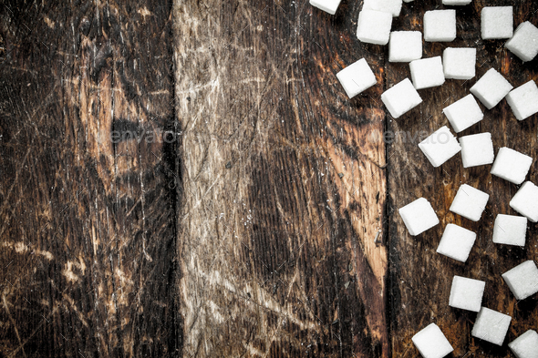 Refined cubes sugar. - Stock Photo - Images