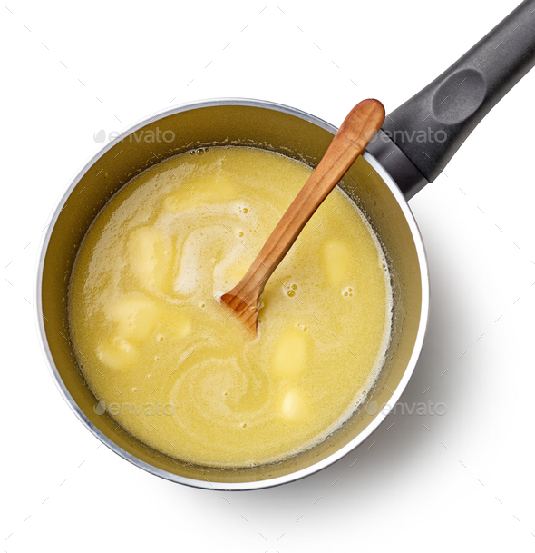 melted butter in a pan