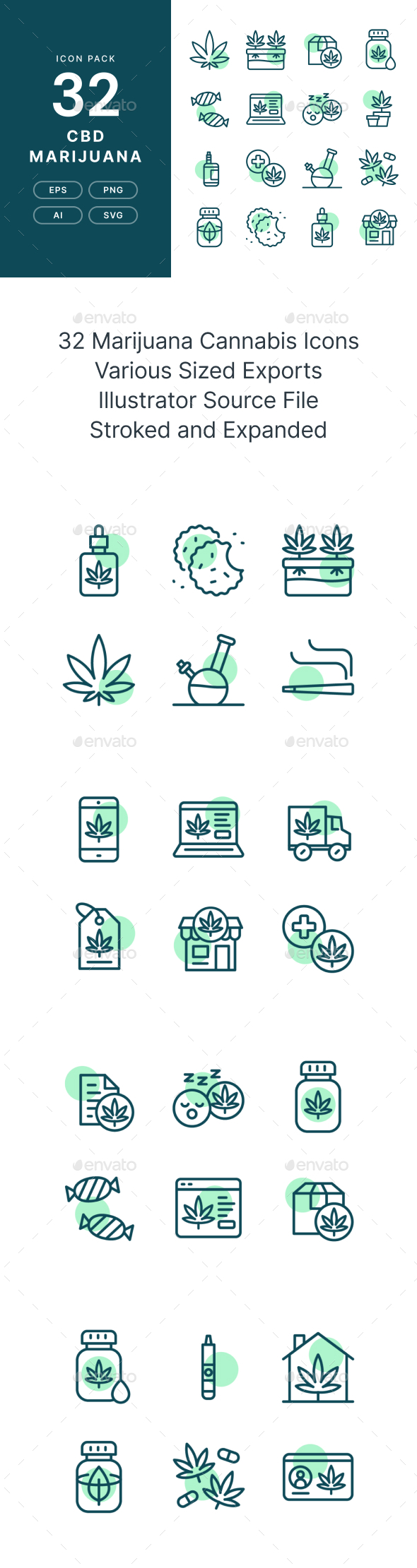 Marijuana Cannabis — Icon Pack