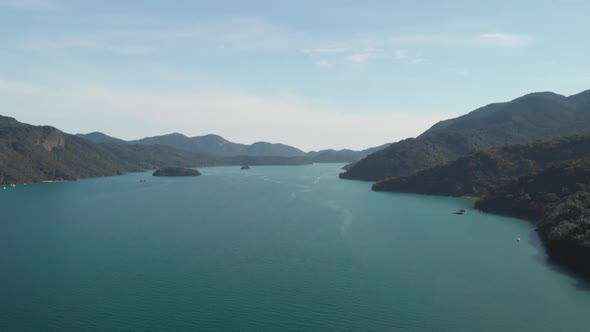 Aerial Shot Of Tropical Fiord In Paraty, Rio De Janeiro, Brazil alt