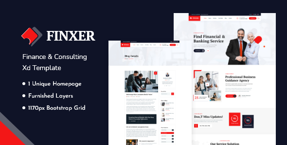 Finxer-Finance & Consulting Adobe XD Template