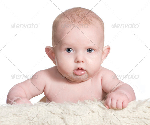 Baby lying down - Stock Photo - Images