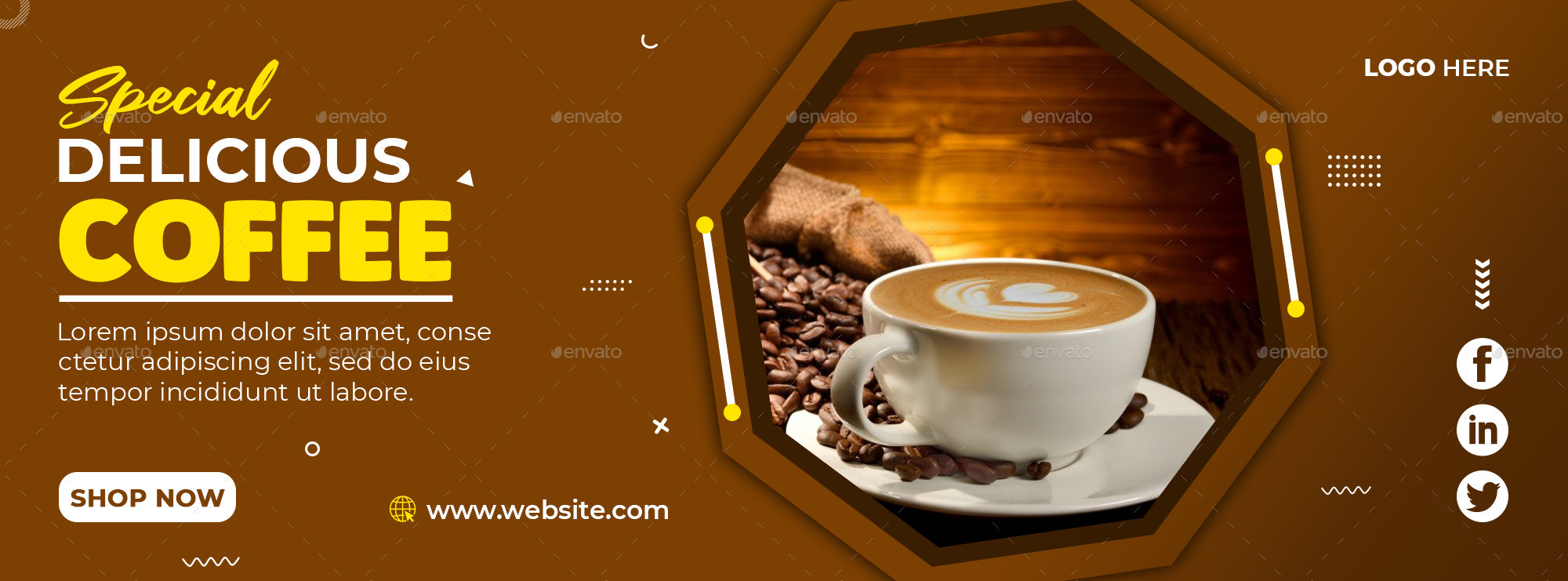 Coffee Shop Facebook Cover Web Elements Graphicriver